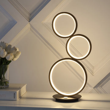 Juno 17.25" 3-Light Bohemian Coastal Iron Integrated LED Table Lamp - JONATHAN Y